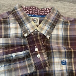 Cinch Long Sleeve Button-Down Western Shirt Men's Size XL Multicolor Plaid